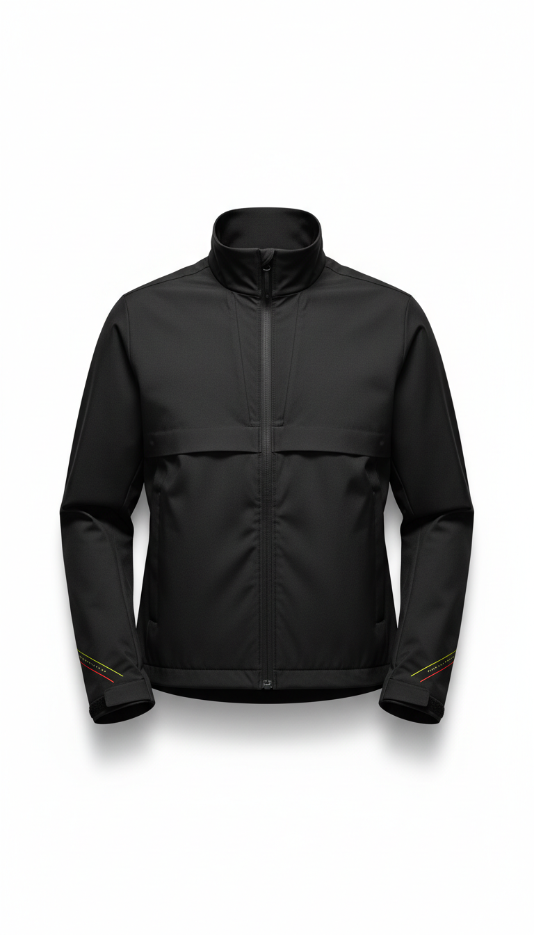Concrete Black technical windbreaker jacket