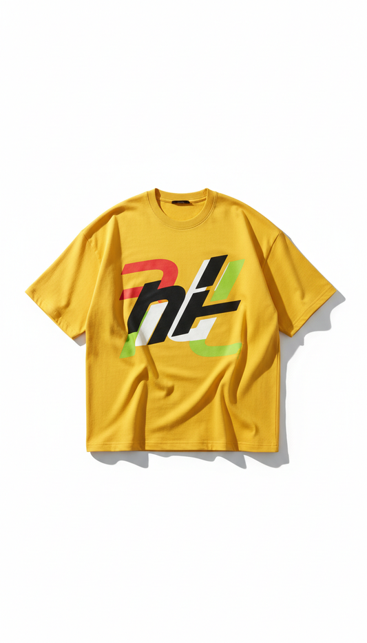 City Yellow oversized statement tee